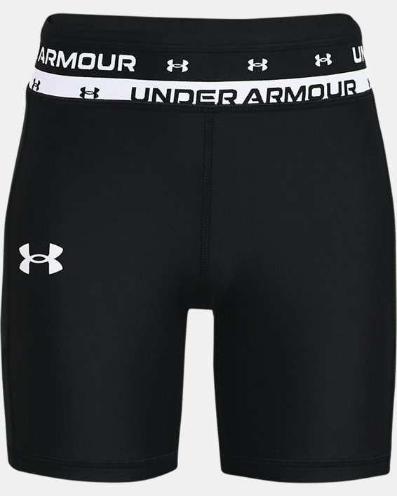 Girls' HeatGear® Armour Bike Shorts, Black, pdpMainDesktop image number 0